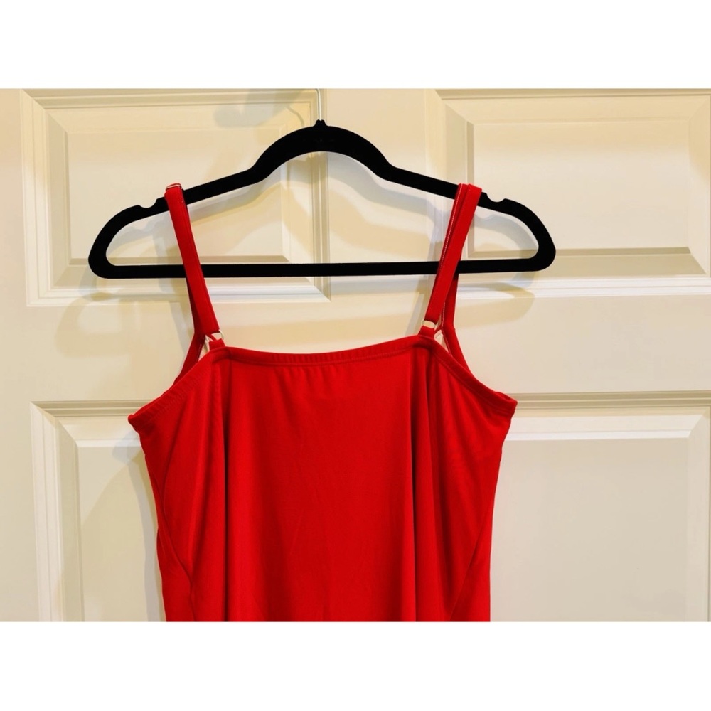 Miraclesuit Red Making Waves Tankini Underwire Swimwear Sz 10 Great Condition - Picture 9 of 16